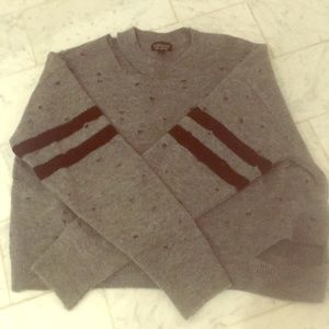 Grey and black destroyed boyfriend sweater